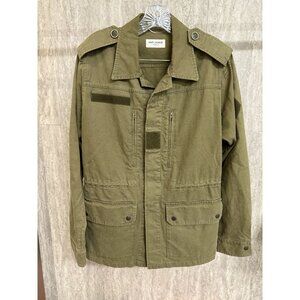 Saint Laurent Olive Green Military Jacket Size 44 Made In Italy